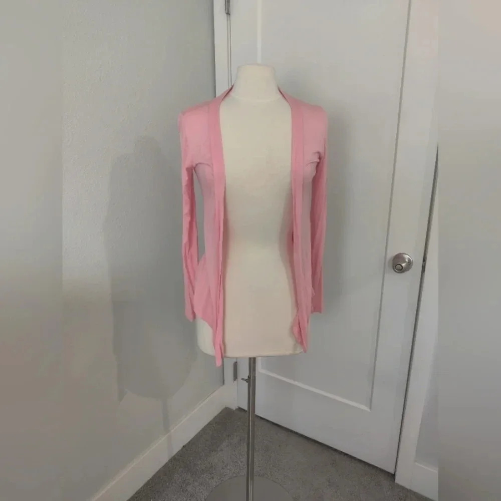 Trendy Pink Long Sleeve Cardigan